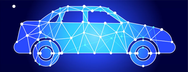 车身蓝色三角形节点向量模式图片下载