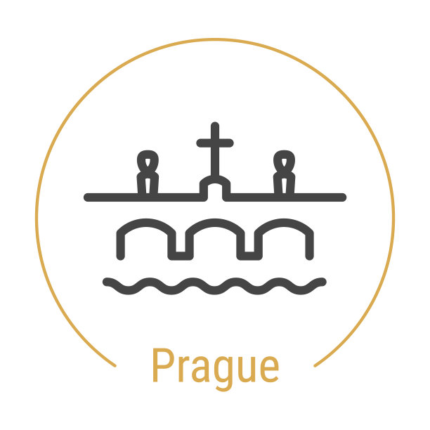 布拉格，捷克共和国矢量线图标图片下载