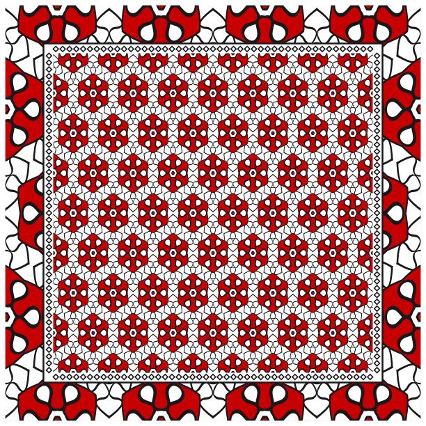 装饰装饰用几何装饰。对称的图案。适用于印花大手帕、披肩、台布、面料时尚、围巾、设计图片下载