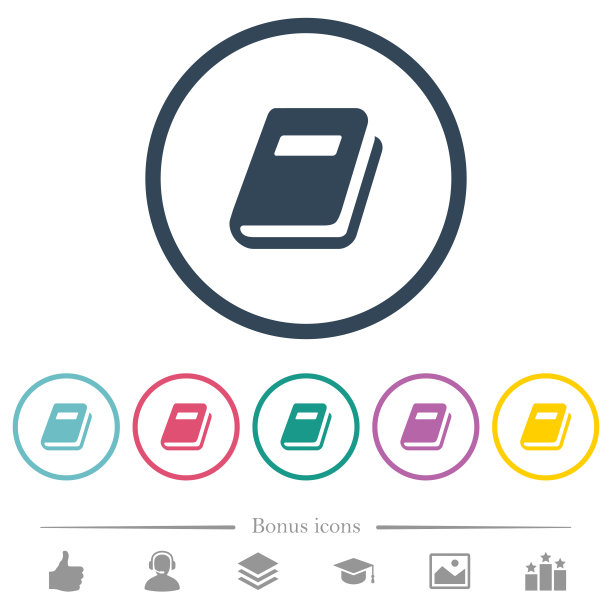 个人日记平面颜色图标在圆形轮廓图片下载