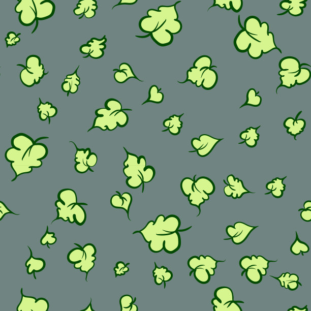 矢量无缝模式与叶。植物花的背景。图片下载