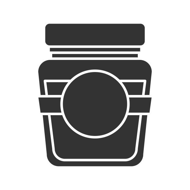 玻璃罐与空白标签字形图标图片下载