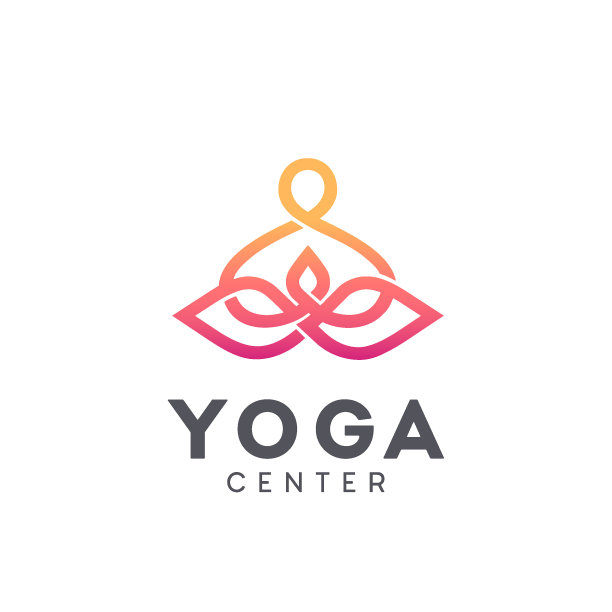 矢量图标设计的瑜伽中心图片下载