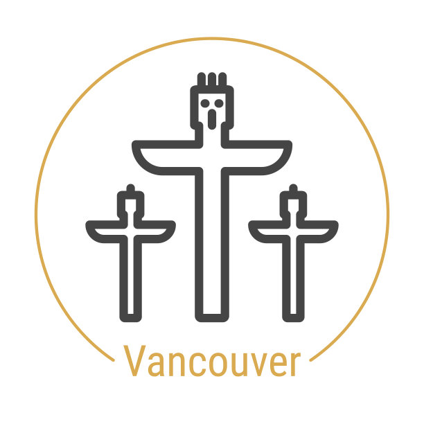 温哥华，加拿大矢量线图标图片下载