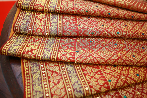 泰国丝绸美丽的图案纹理背景图片下载