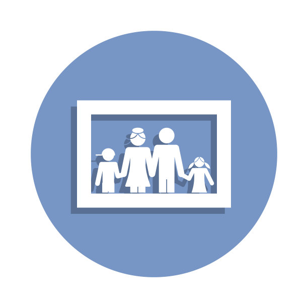 在徽章风格的家庭照片图标。一个家庭收集图标可以用于UI, UX图片下载