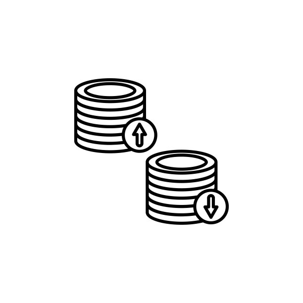 货币汇率金币图标。智能概念和Web应用程序的移动银行元素。细线金币汇率图标可用于Web和移动设备图片下载