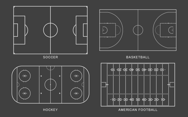 一套运动场地。图片下载