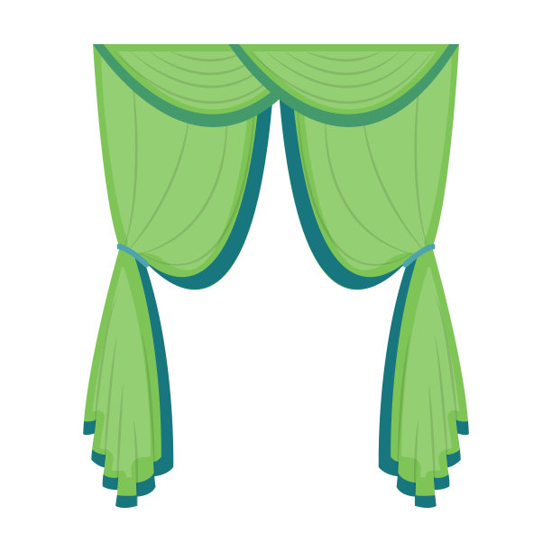 窗帘，卡通风格的单一图标。窗帘矢量符号股票插图网。图片下载