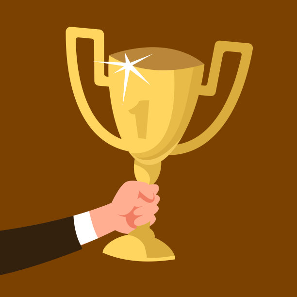 商人手握金杯奖图标。图片下载