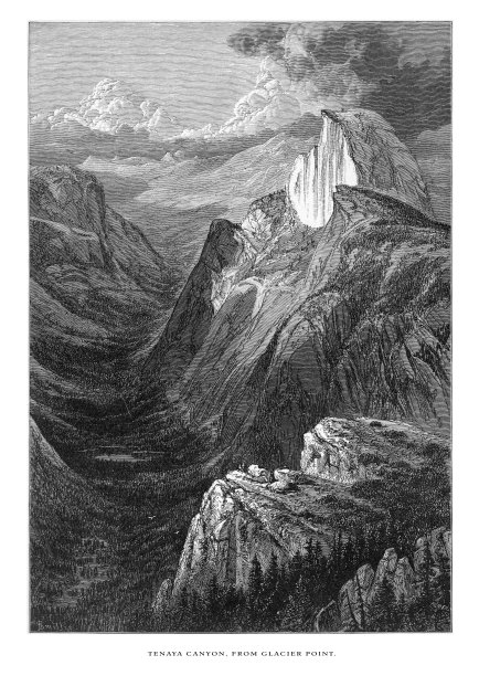 特纳亚峡谷，约塞米蒂山谷，约塞米蒂国家公园，内华达山脉，加利福尼亚州，美国维多利亚版画，1872年图片下载