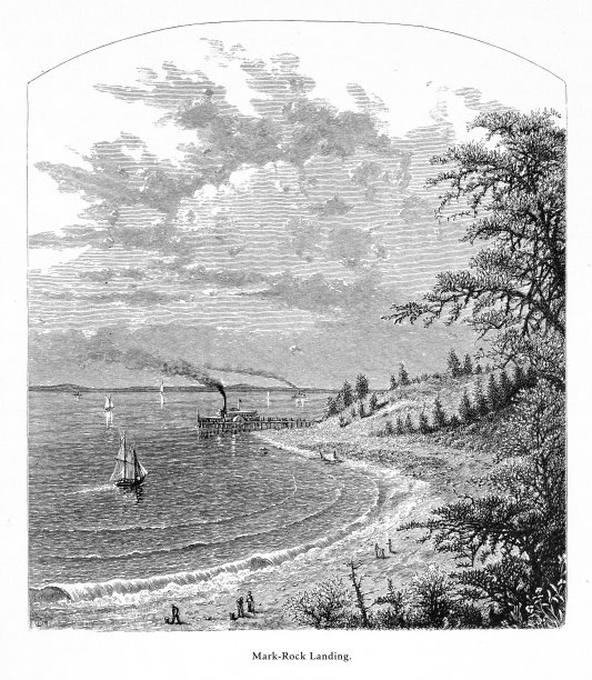 Mark Rock Landing, Providence, Rhode Island，美国，美国维多利亚版画，1872年图片下载