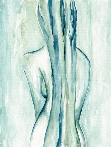 水彩女图图片下载