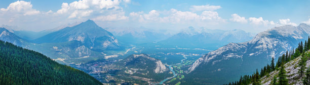 加拿大亚伯达省班夫市硫磺山的山景图片下载