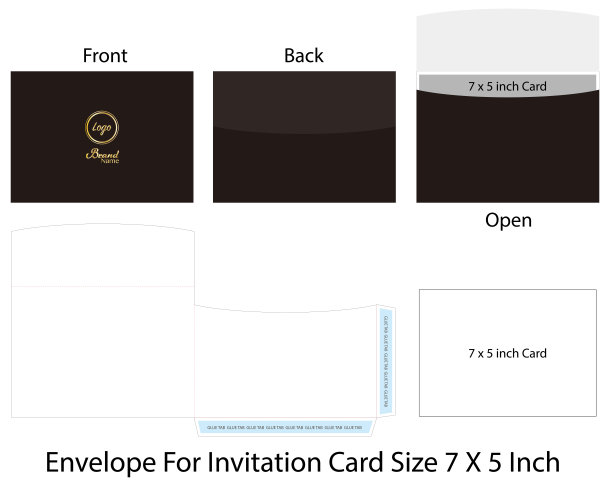 信封模切模拟模板矢量图片下载