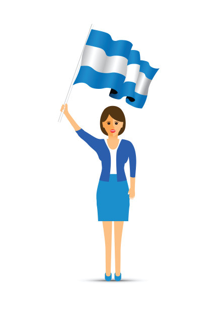 一名妇女挥舞着阿根廷国旗图片下载