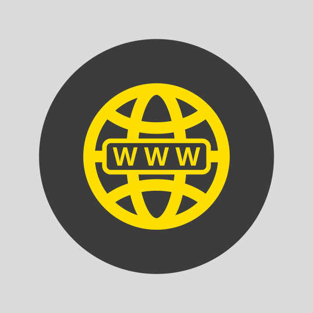 灰色背景上的Web图标。图片下载