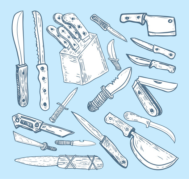 刀集，矢量插图图片下载