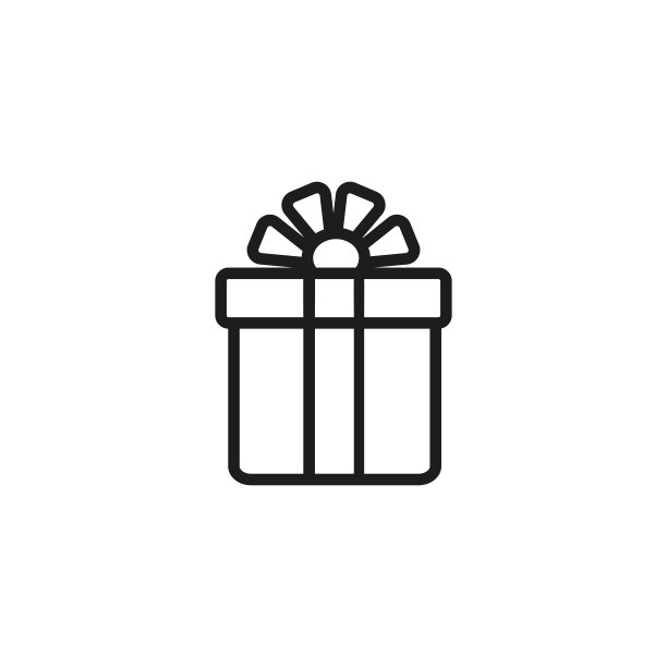 礼盒与弓线图标图片下载