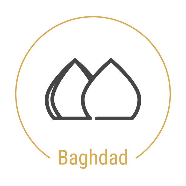 巴格达，伊拉克矢量线图标图片下载