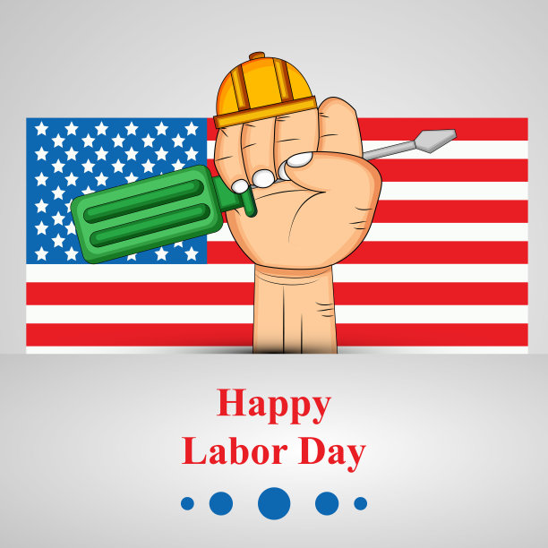 美国劳动节背景元素的插图图片下载