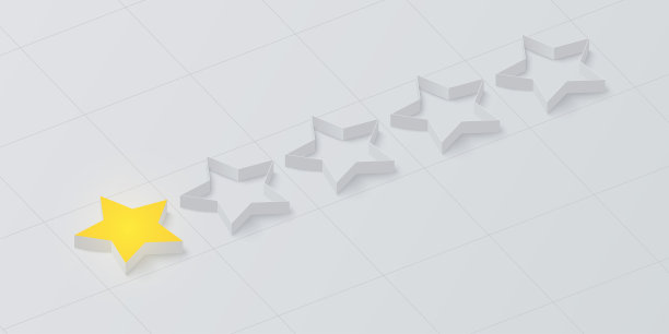 白人最差评分背景，一颗金色星。图片下载