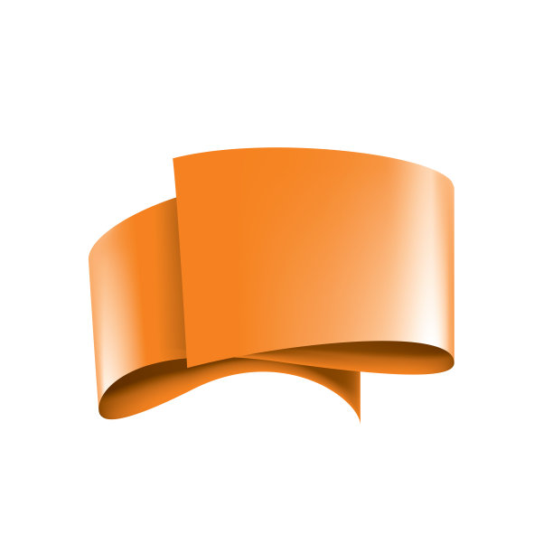 在白色背景下挥舞着橙色的旗帜图片下载