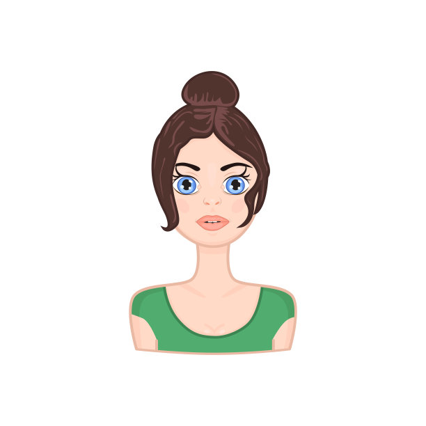 黑发的女人。芭贝特的发型。矢量图图片下载