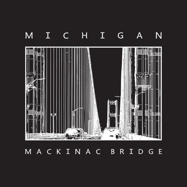 麦基诺桥——密歇根州著名的建筑建筑。图片下载