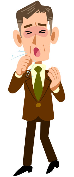 男员工穿着西装在身体状况不佳的叔叔咳嗽感冒图片下载