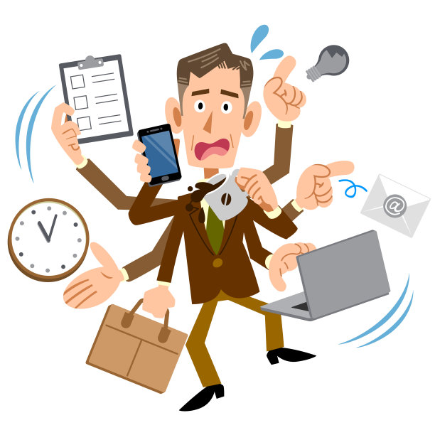 一个商人因大量工作而惊慌失措图片下载