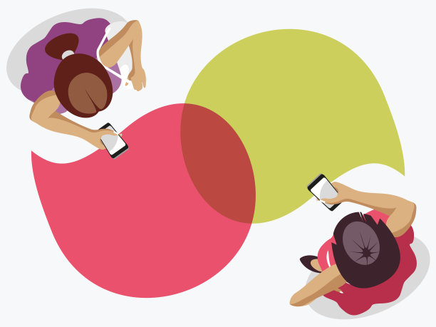 女孩和智能手机上的移动通信图片下载