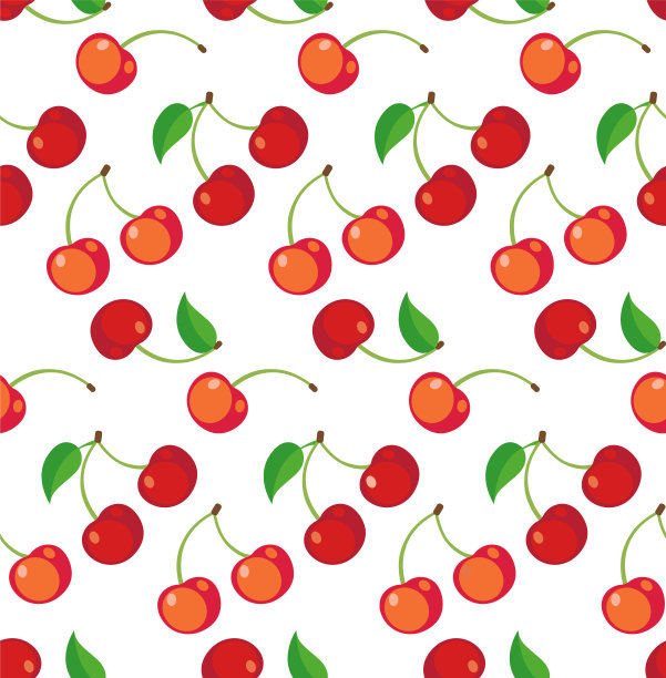无缝图案与樱桃。矢量图图片下载