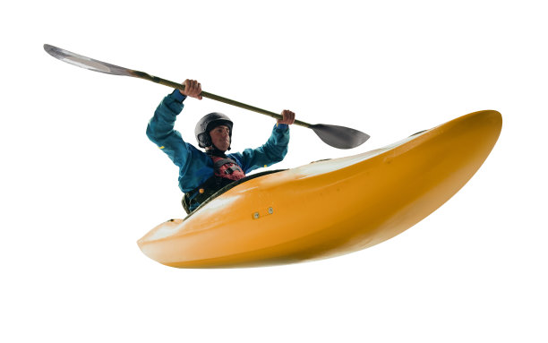 极端皮划艇孤立在白色图片下载