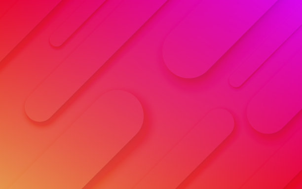 霓虹红色和紫色液体梯度线背景与现代几何流体形状在动态运动的抽象颜色图案素材图片