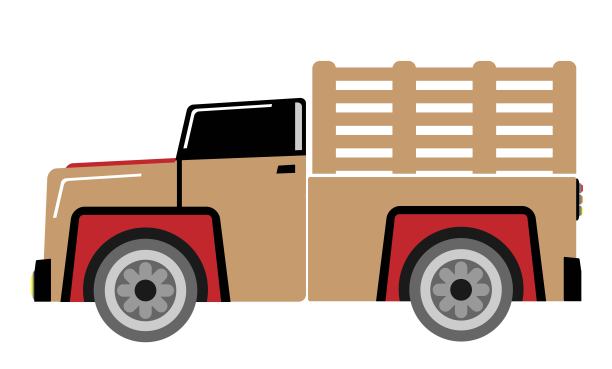 复古老皮卡矢量图片下载