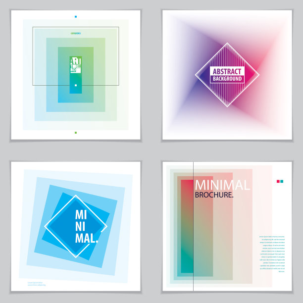 手册设计模板最小的设计。现代几何抽象矢量背景设置。简单的形状，最小的几何插图。图片下载