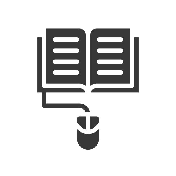 电子书和鼠标，在线教育图标概念图片下载