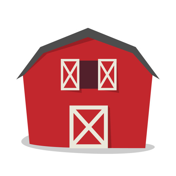 红色谷仓向量图片下载