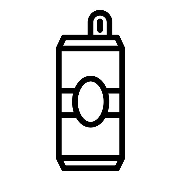 啤酒罐线框图标矢量图图片下载