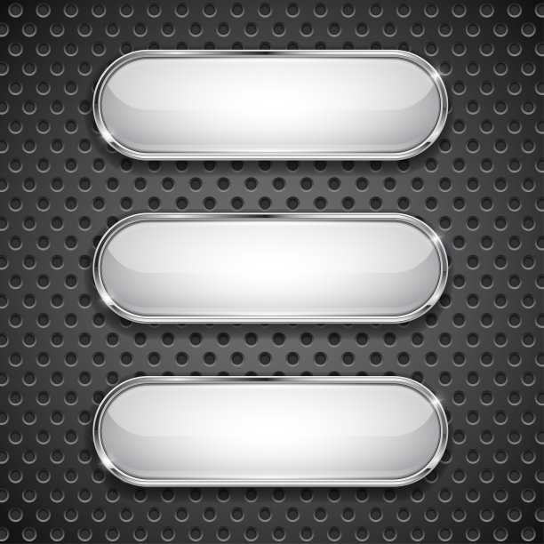 椭圆玻璃按钮上的金属穿孔背景图片下载