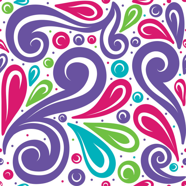 抽象波矢量无缝模式。点缀。古董。图片下载