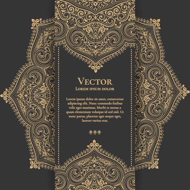 金色和黑色的复古请帖。用于制作传单，菜单，宣传册。豪华装饰。图片下载