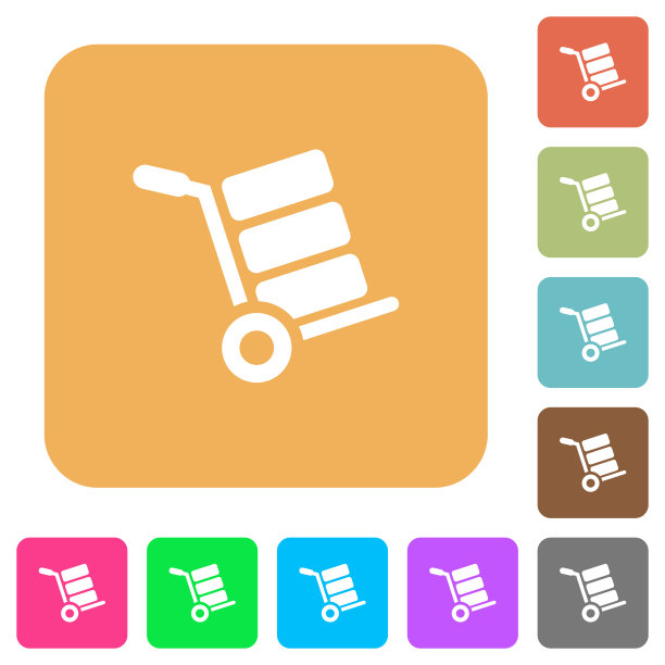 带有圆形方形图标盒子的手推车图片下载