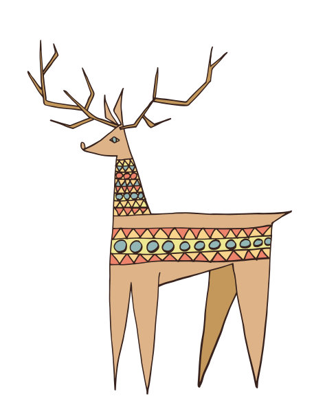 手绘复古圣诞元素图片下载