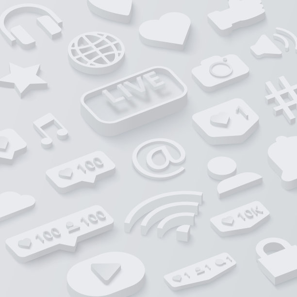 灰色3d背景与社交网络符号。图片下载