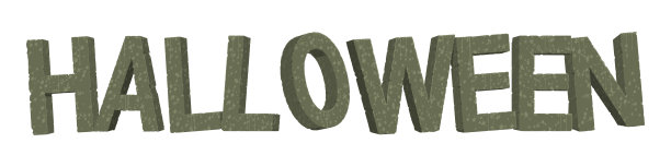 孤立的万圣节石字母表上透明的背景图片下载