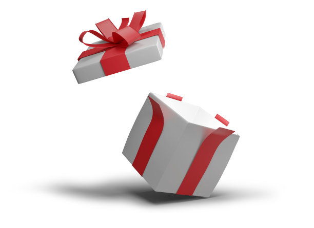 惊喜礼物盒3d插图图片下载