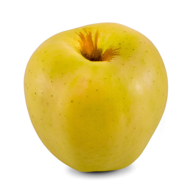在白色背景上孤立的黄色苹果图片下载