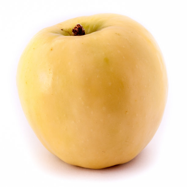 在白色上孤立的黄色苹果图片下载